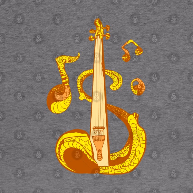Yellow and Orange String Violin by kenallouis